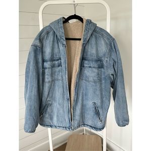 GOOD AMERICAN Reversible Cozy Denim Jacket sz 1/2